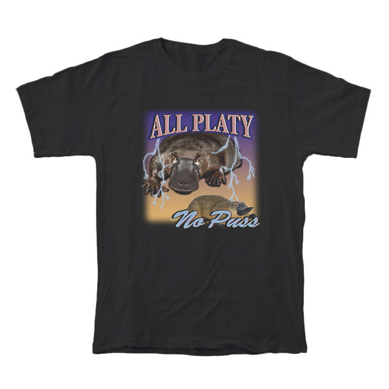 Vintage Platypus All Platy No Puss T-Shirt